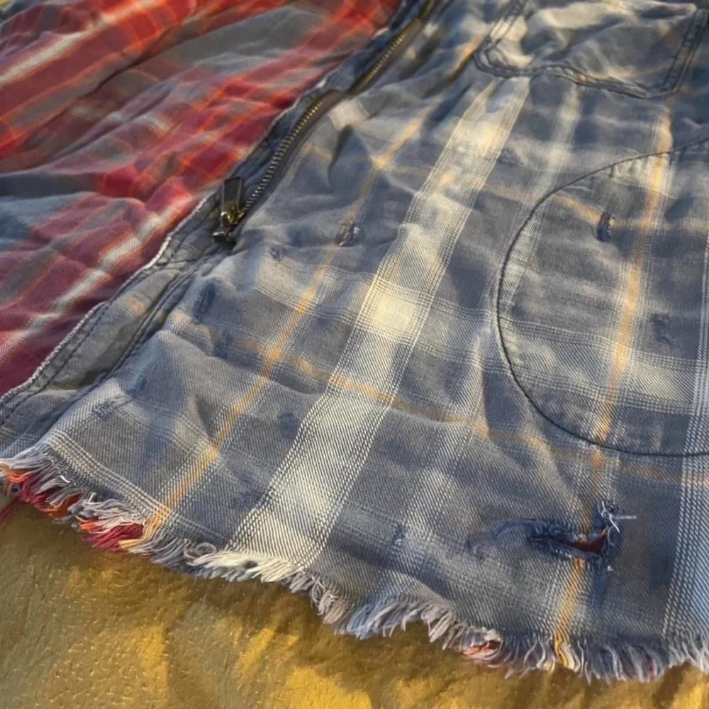 Free People Deconstructed Oversized Plaid Shirt Jacket - Picture 6 of 9